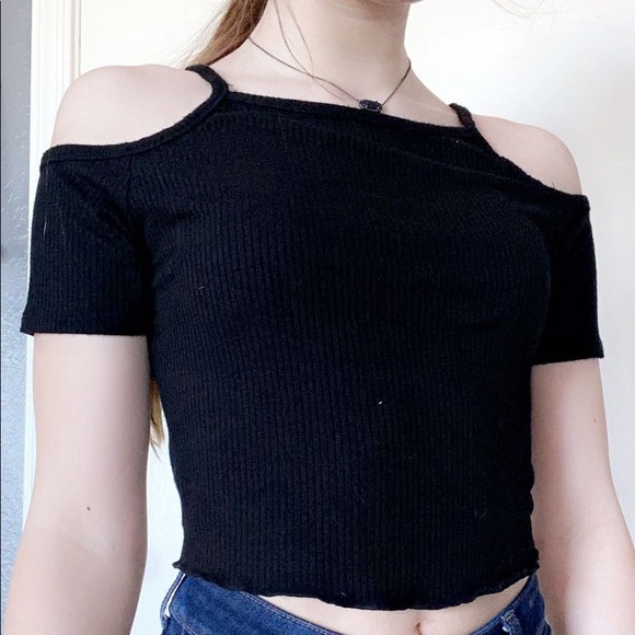 black off the shoulder tank top from tillys - Picture 1 of 3